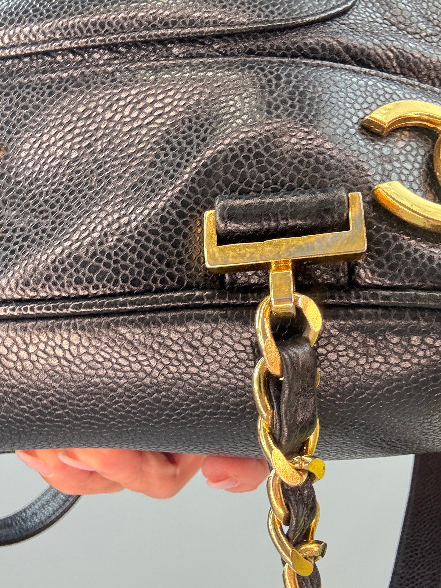 Chanel Vinatge Triple CC Caviar Backpack