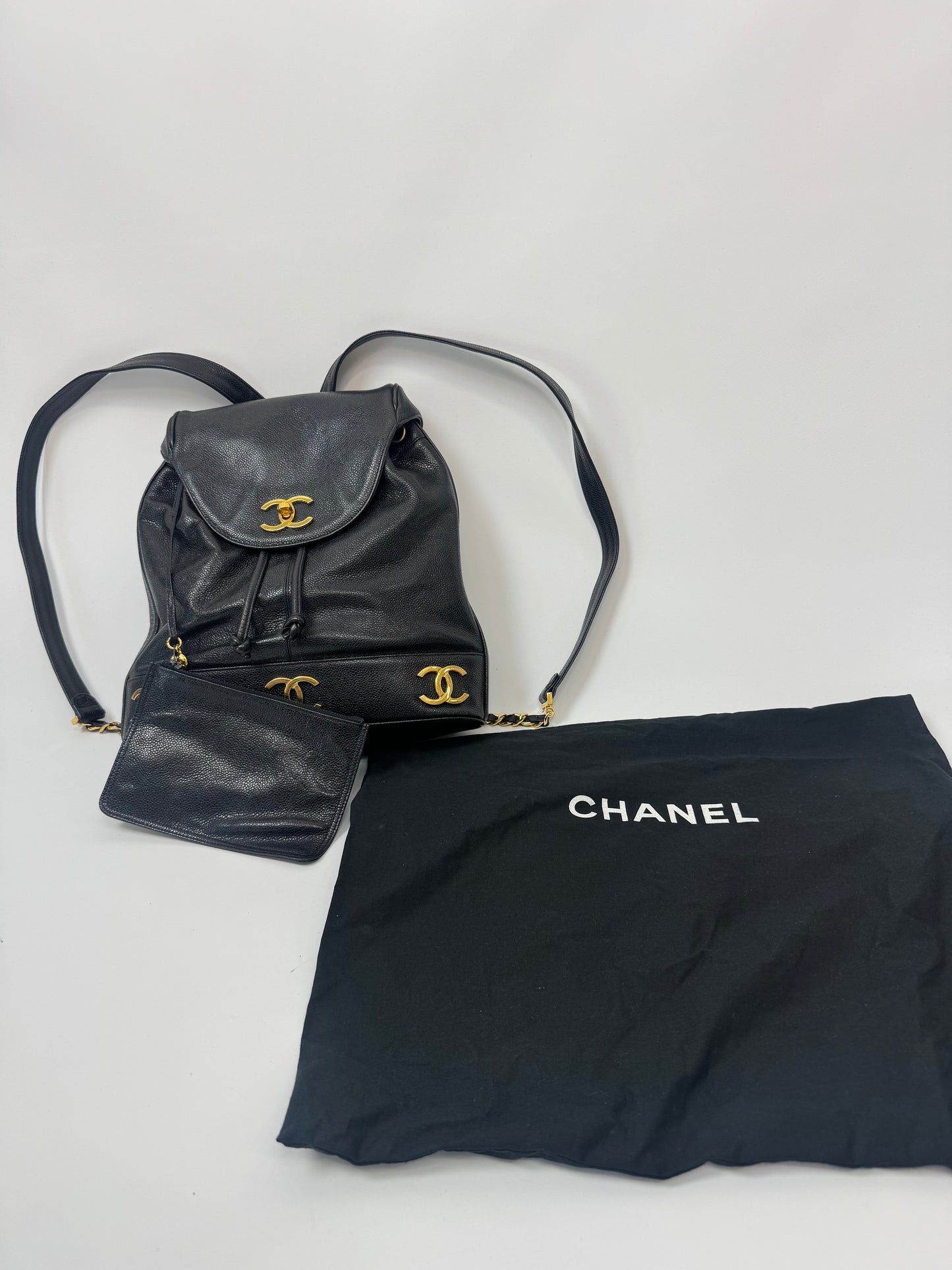 Chanel Vinatge Triple CC Caviar Backpack