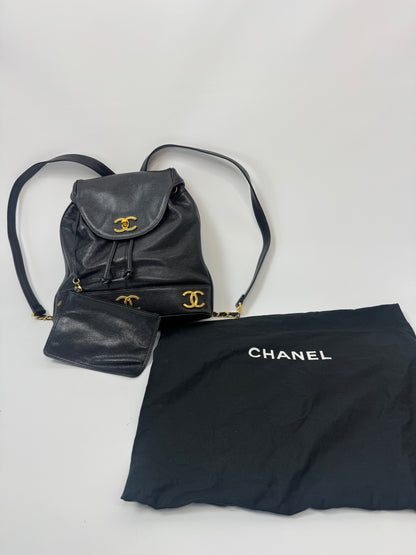 Chanel Vinatge Triple CC Caviar Backpack