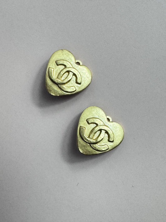 Chanel Heart Shaped Vintage Earrings