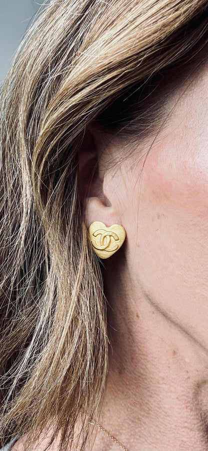 Chanel Heart Shaped Vintage Earrings