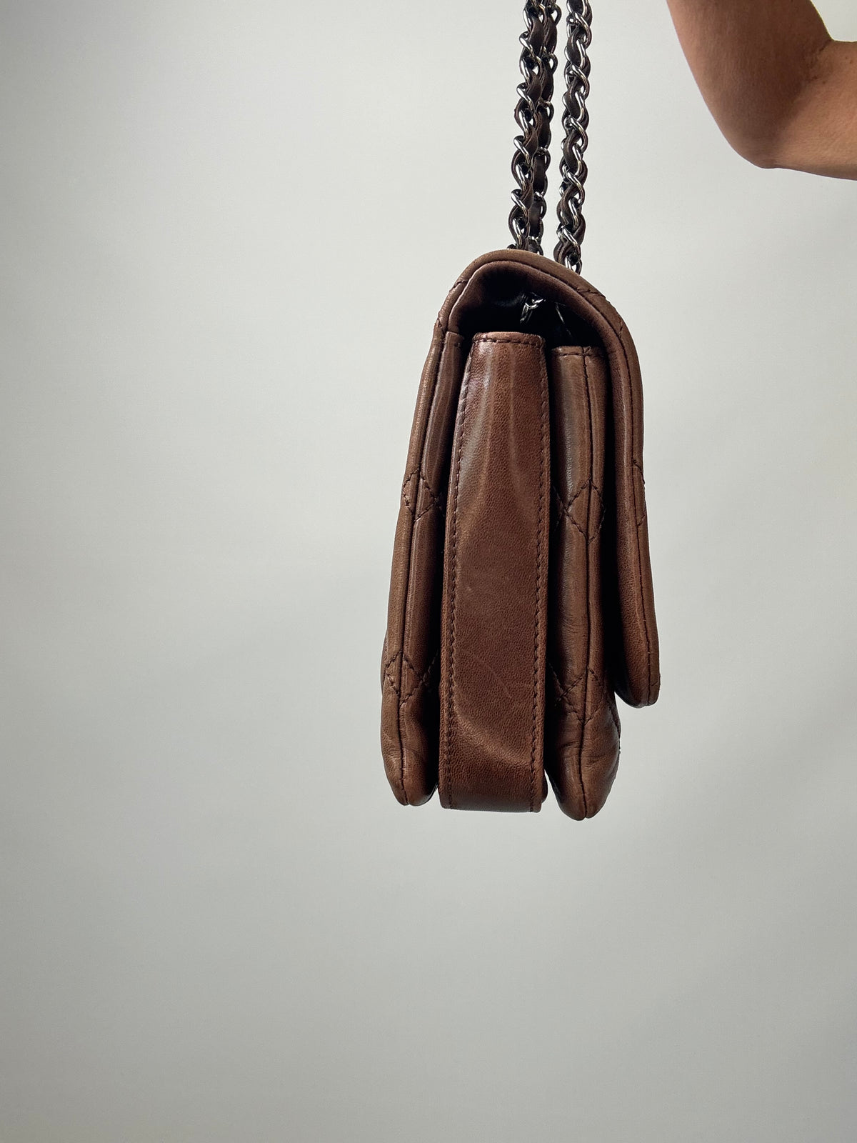 Chanel Dark Brown Lambskin Large Flap Bag