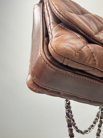 Chanel Dark Brown Lambskin Large Flap Bag