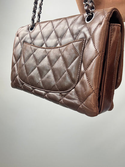 Chanel Dark Brown Lambskin Large Flap Bag