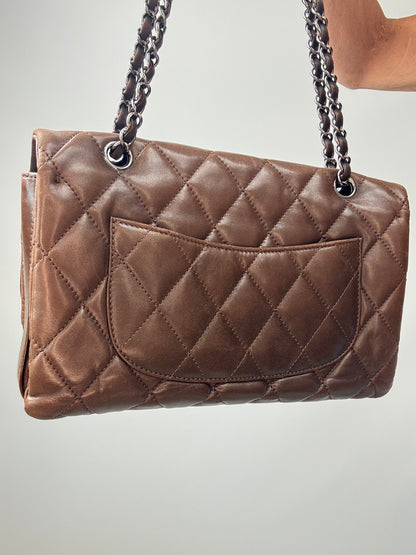 Chanel Dark Brown Lambskin Large Flap Bag