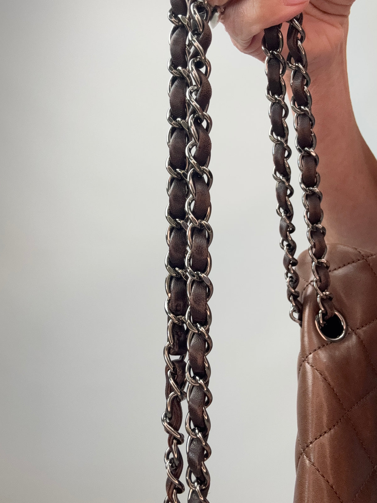Chanel Dark Brown Lambskin Large Flap Bag
