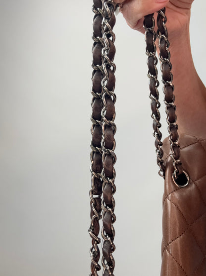 Chanel Dark Brown Lambskin Large Flap Bag