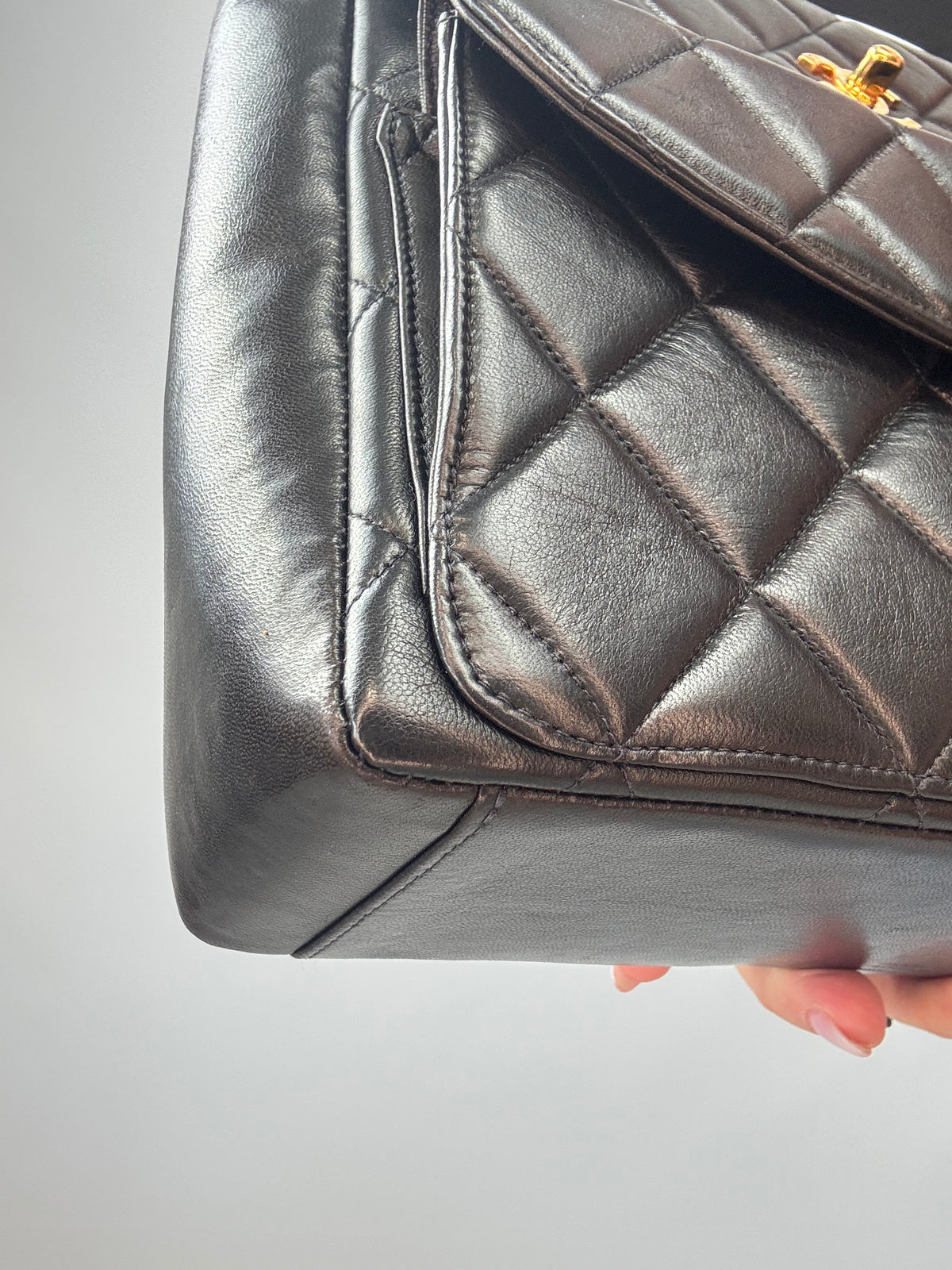Chanel Vintage Double Turnlock Quilted Shoulder Bag