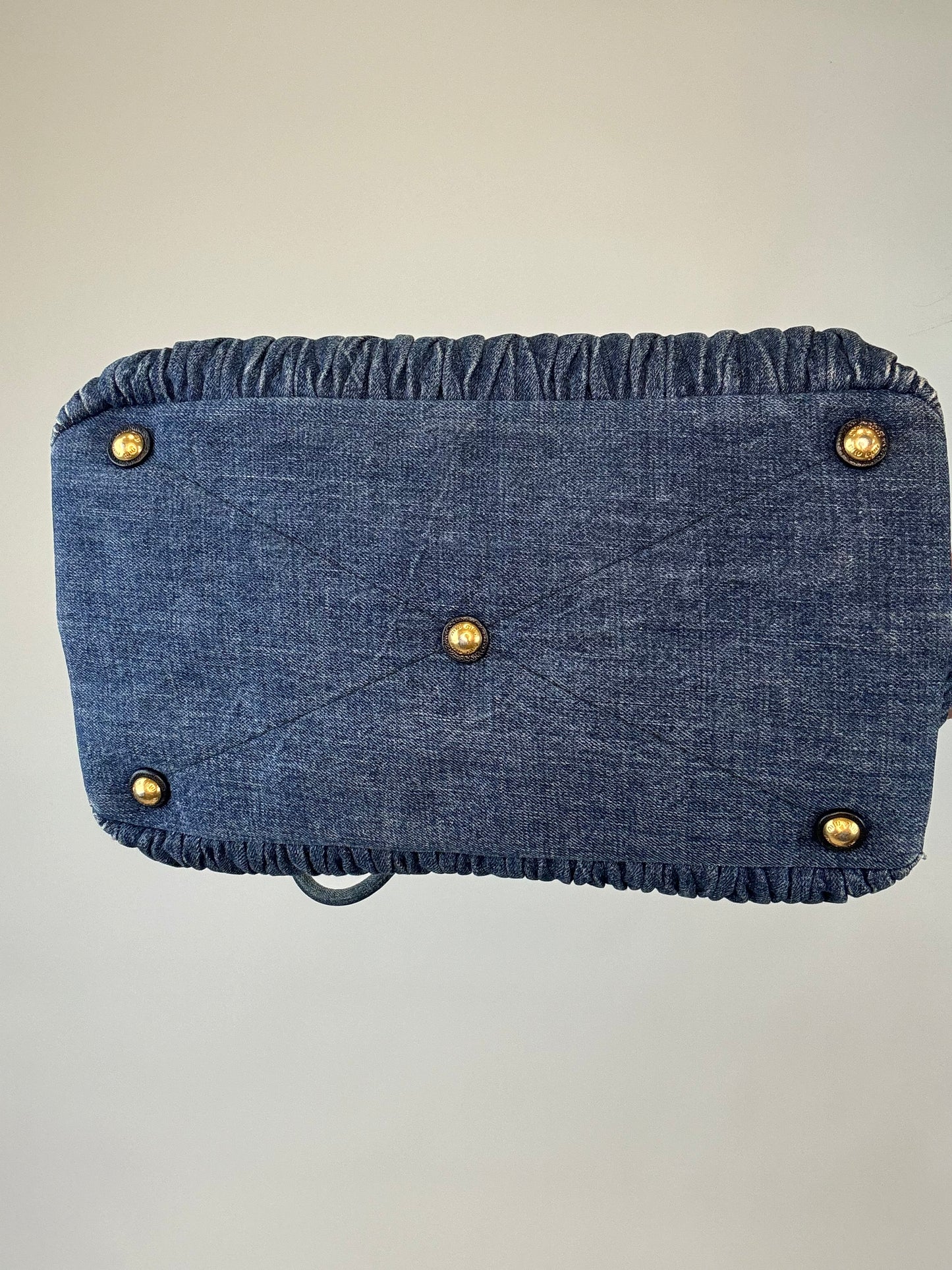 Matelasse denim tote bag