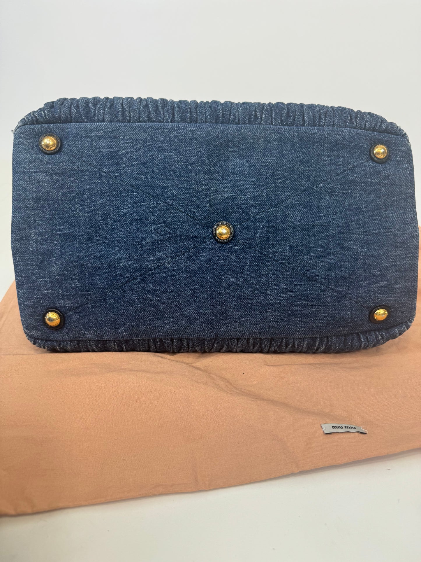 Matelasse denim tote bag