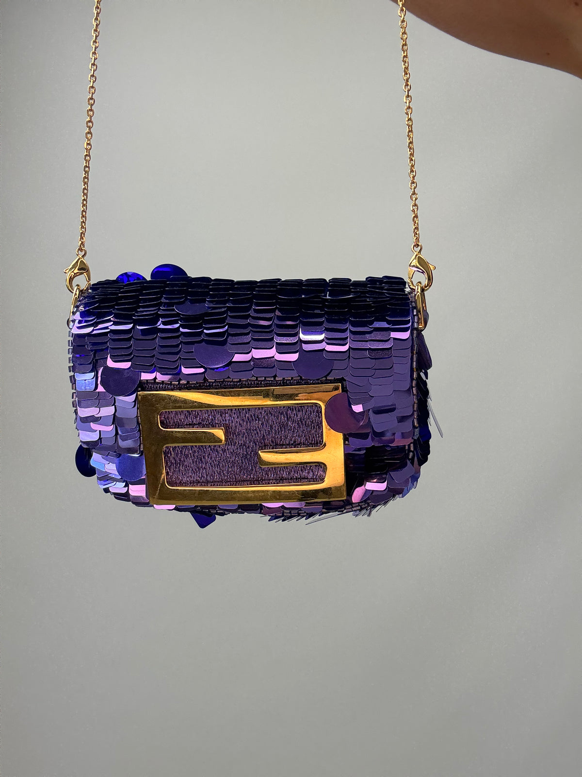 Fendi Nano Sequin Baguette Bag / Bag Charm