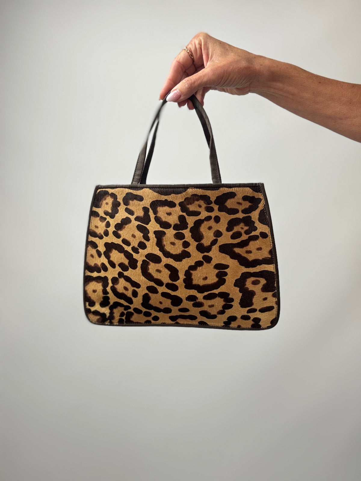 Fendi Vintage Leopard Pony Hair Small Tote