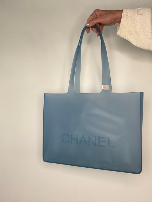 Chanel Blue Rubber Beach Tote