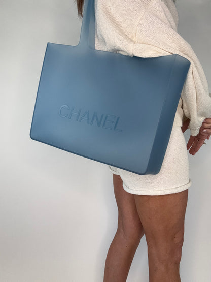 Chanel Blue Rubber Beach Tote