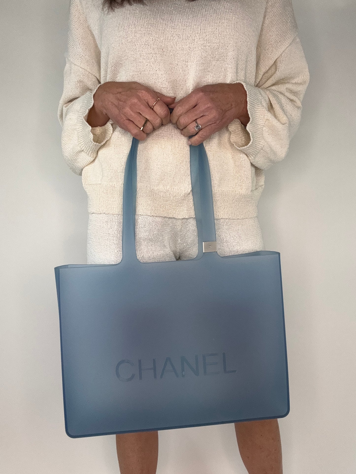 Chanel Blue Rubber Beach Tote