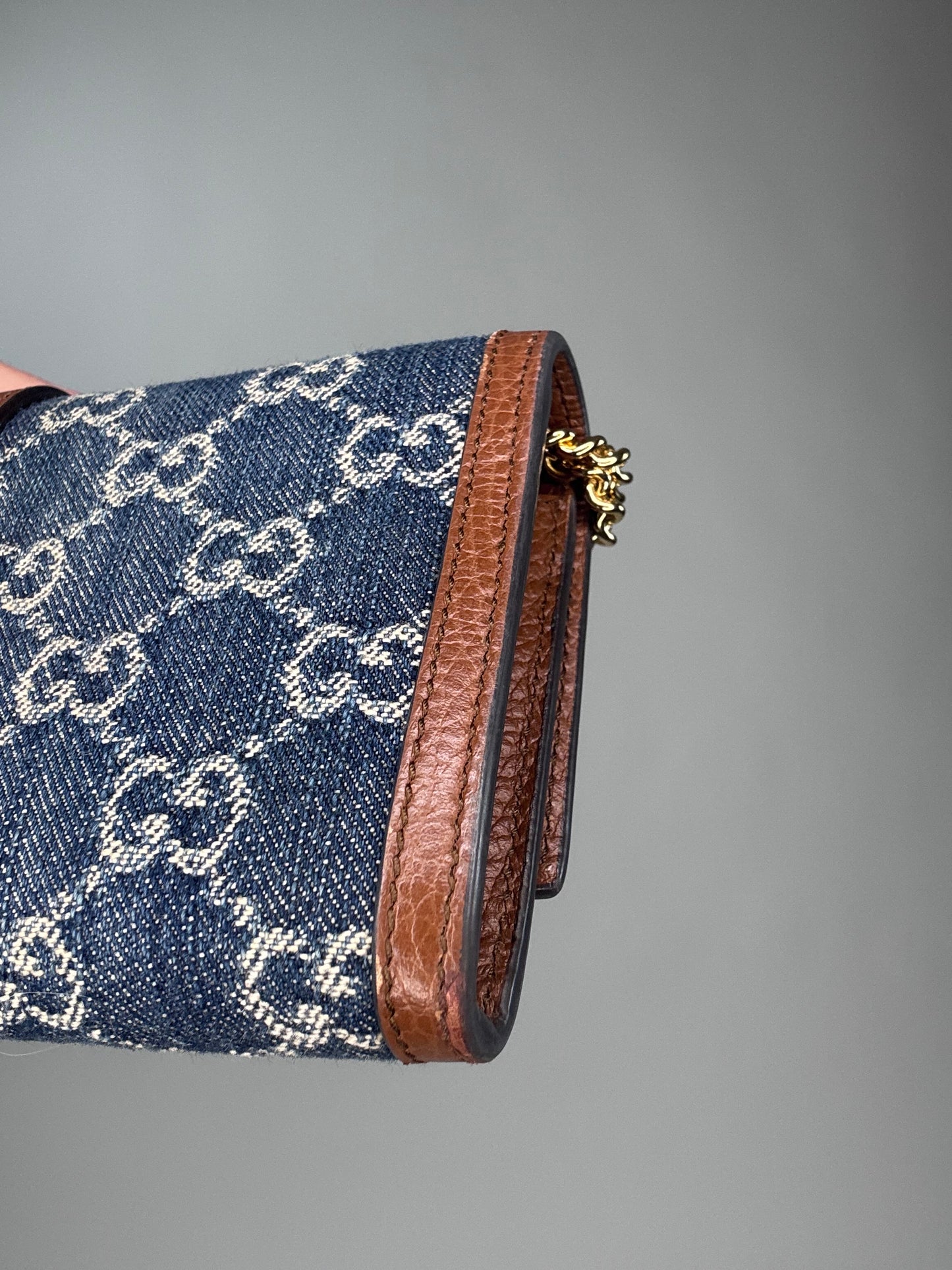 Gucci Jackie 1961  Denim Wallet On Chain