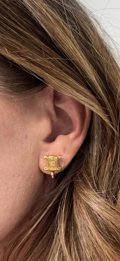 Celine Triomphe Screw Back Earrings