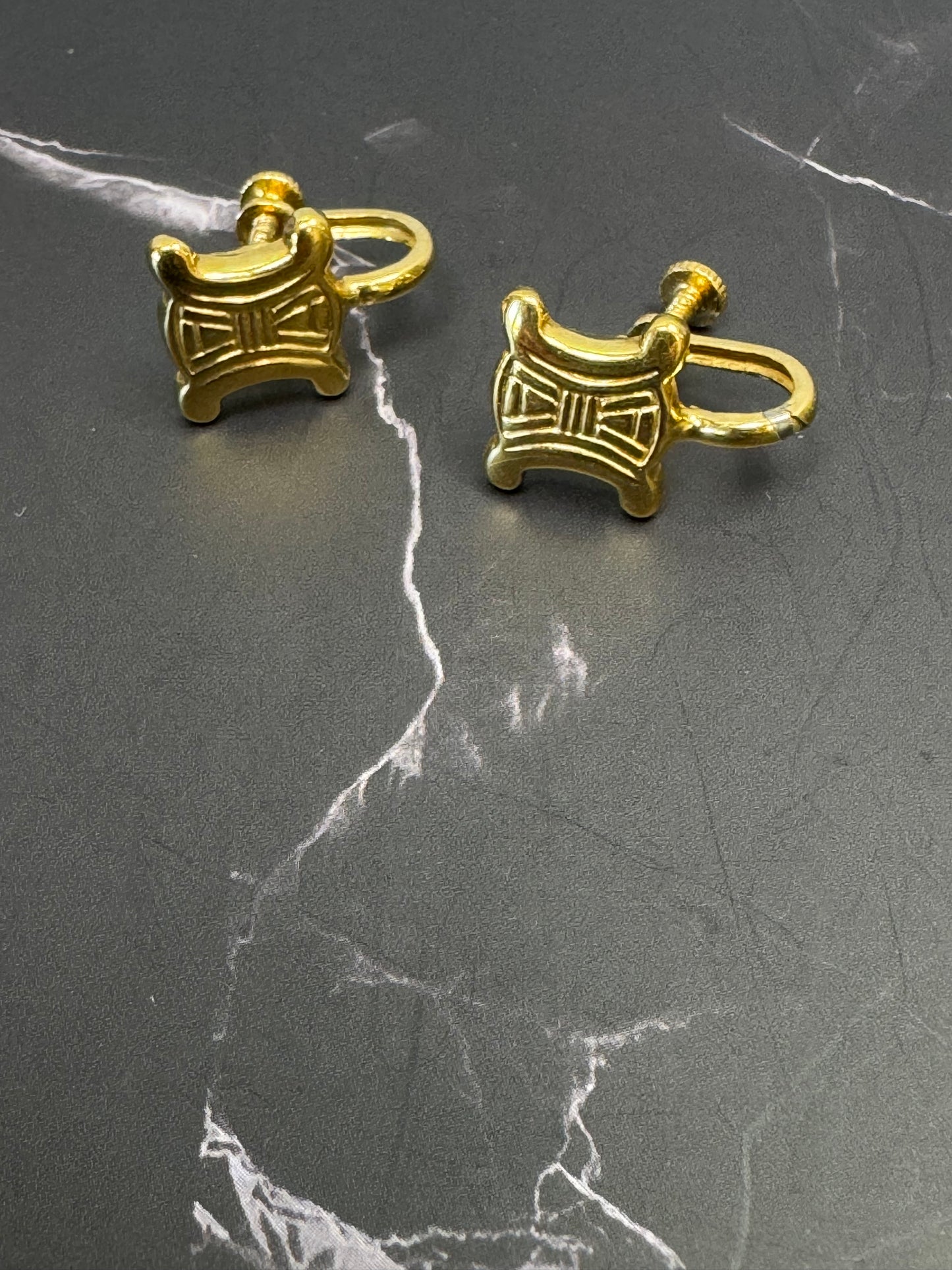 Celine Triomphe Screw Back Earrings