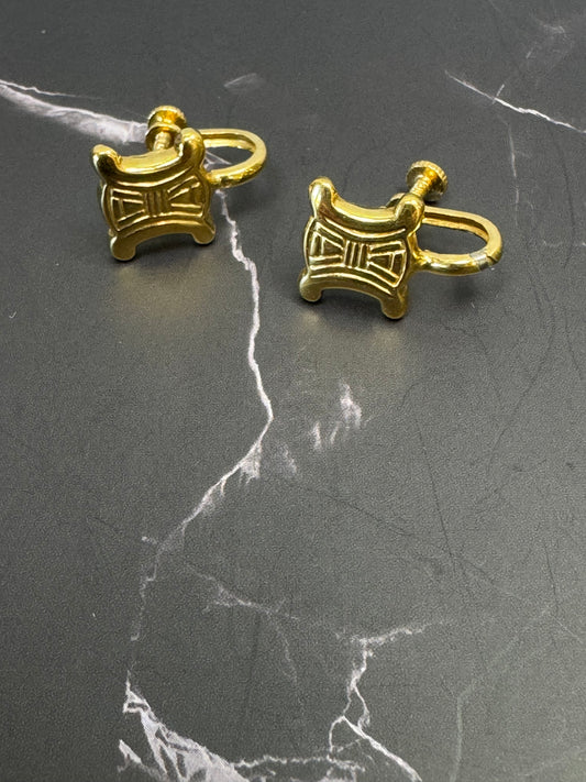 Celine Triomphe Screw Back Earrings