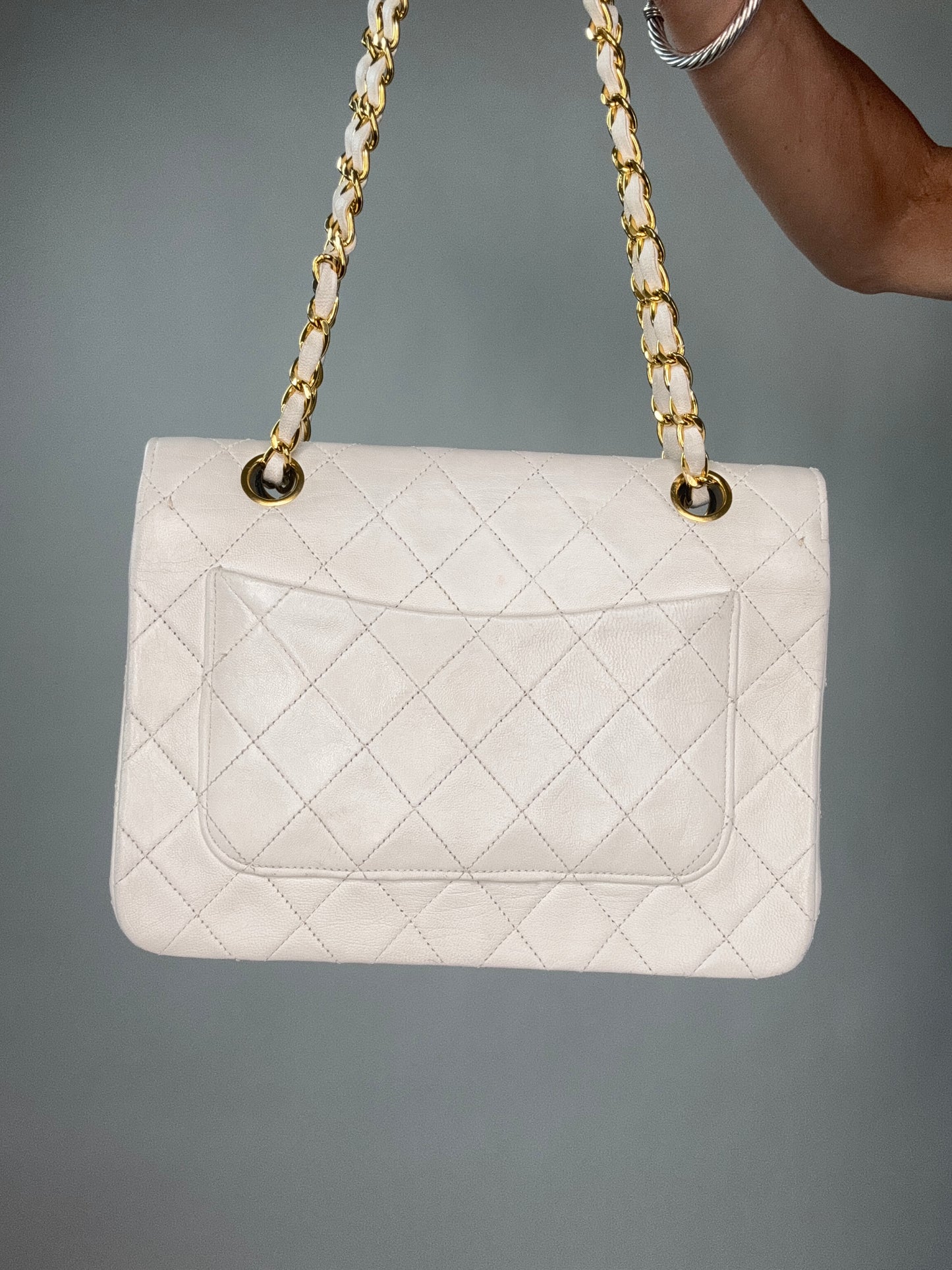 Chanel CC Matelasse Single Flap White