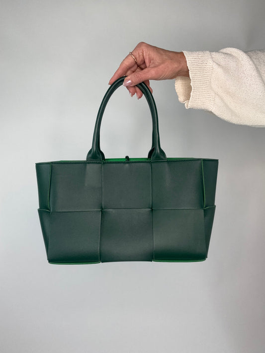 Bottega Veneta Small Green Arco Bag With Pouch