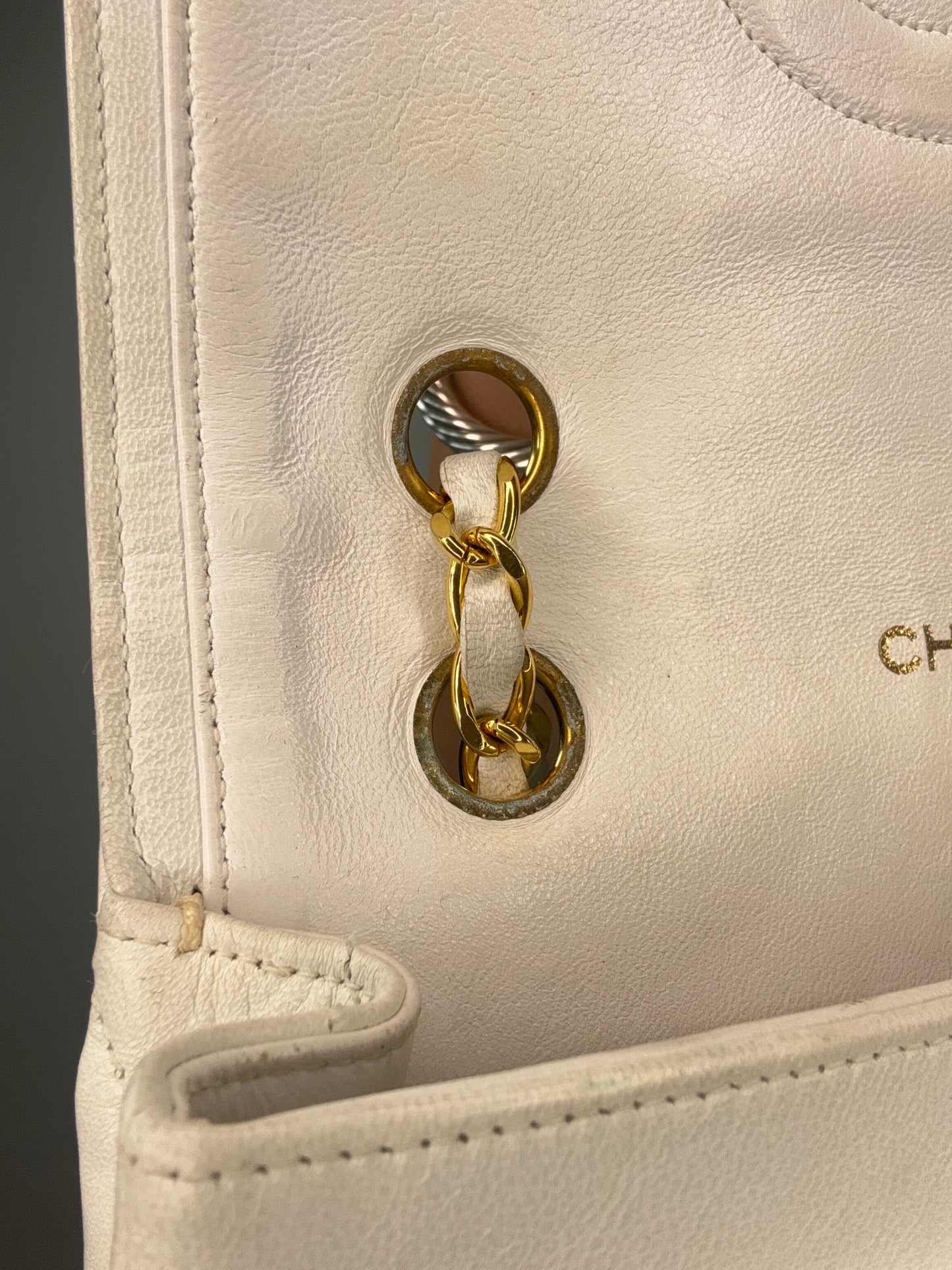 Chanel CC Matelasse Single Flap White
