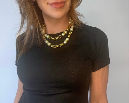 Chanel Rare  Bijoux Pearl Chain Necklace