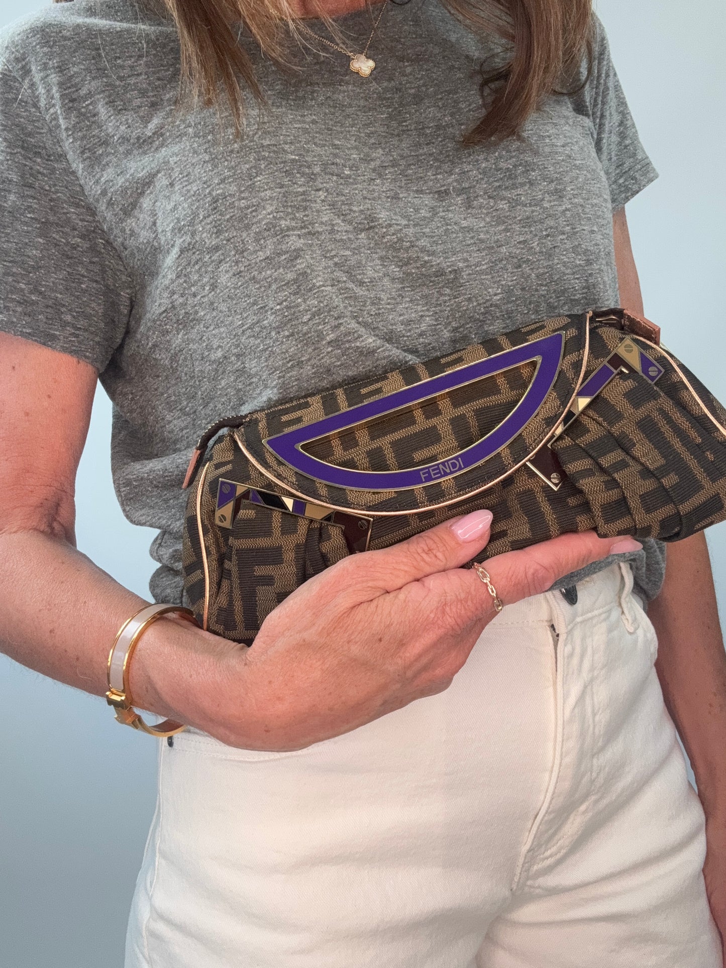 Fendi Rare Smile Zucca Clutch