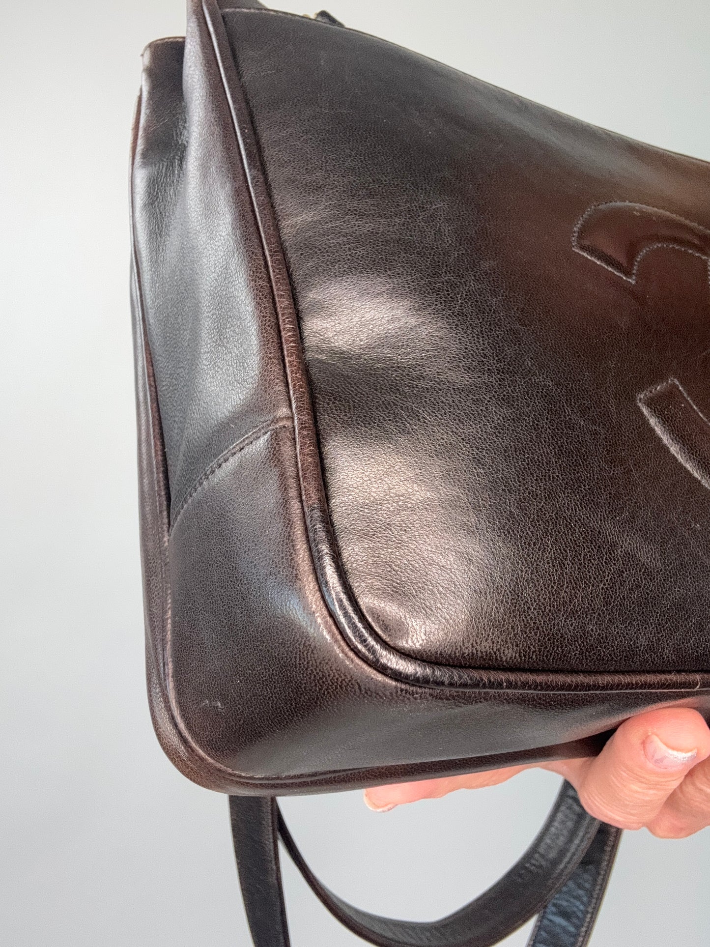 Chanel Vintage Double Sided Tote Deep Brown Lambskin