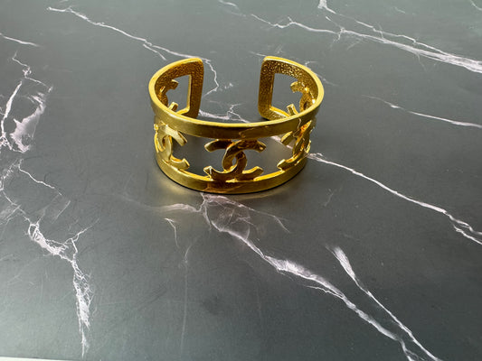 Chanel Vintage CC Openwork Cuff Bracelet — 1995