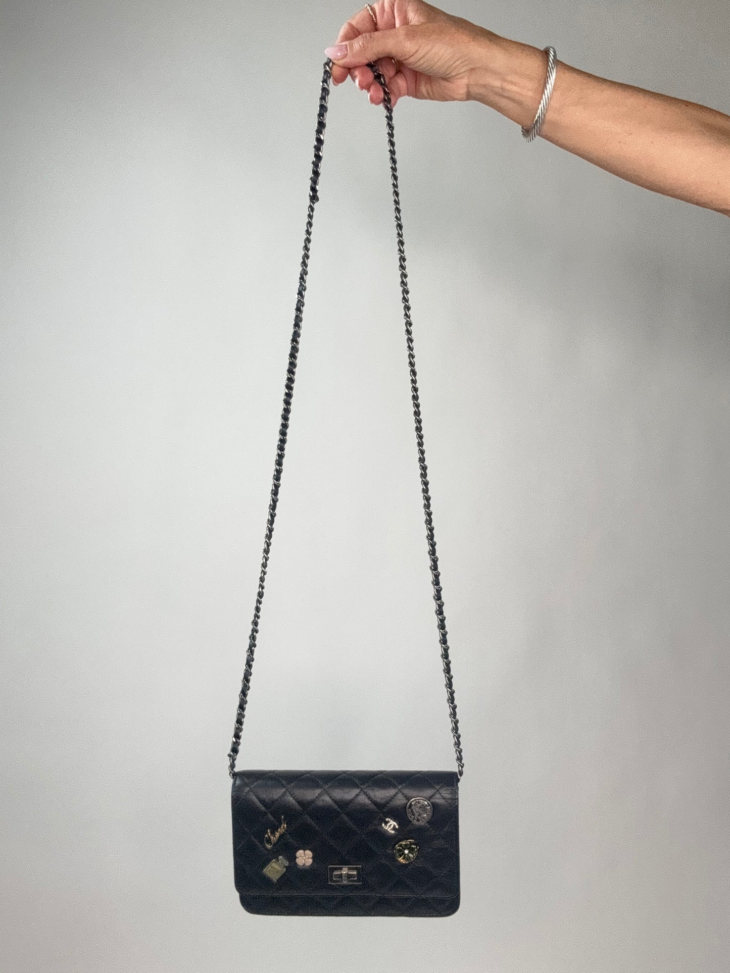 Chanel Lucky Charm 2.55 Wallet On Chain Black