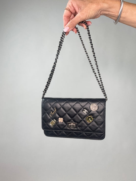 Chanel Lucky Charm 2.55 Wallet On Chain Black