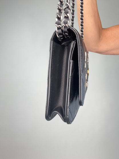 Chanel Lucky Charm 2.55 Wallet On Chain Black