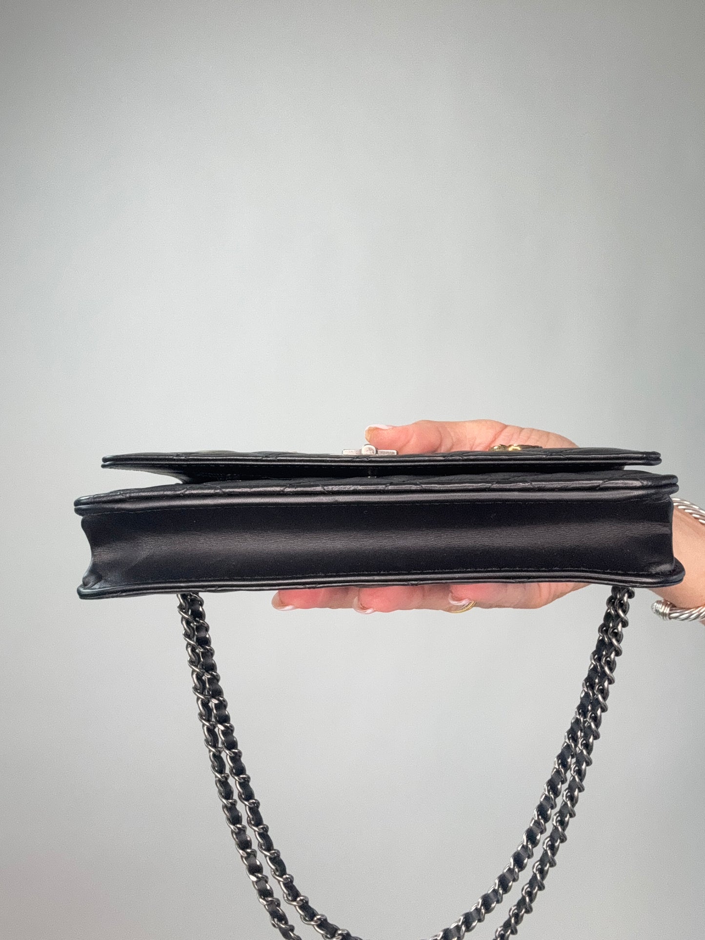 Chanel Lucky Charm 2.55 Wallet On Chain Black