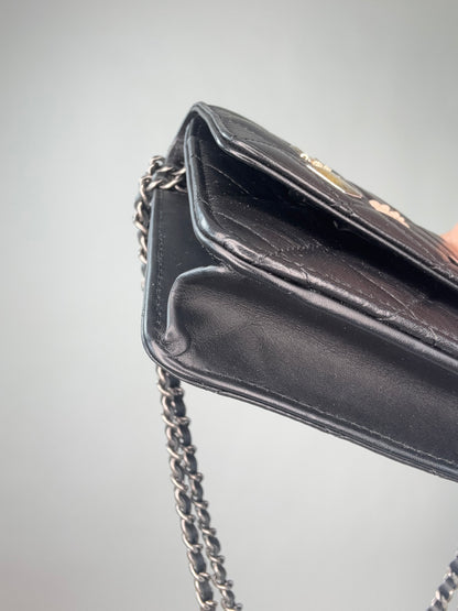 Chanel Lucky Charm 2.55 Wallet On Chain Black