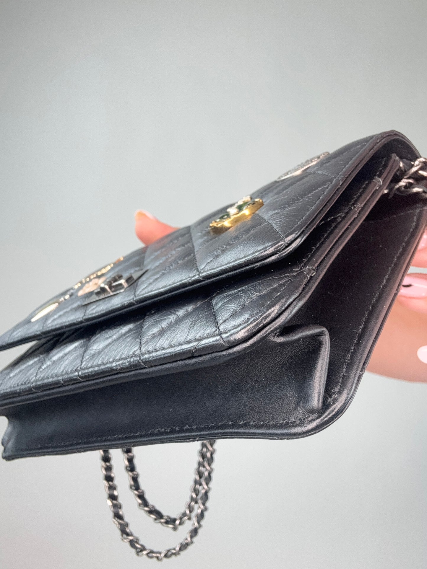 Chanel Lucky Charm 2.55 Wallet On Chain Black