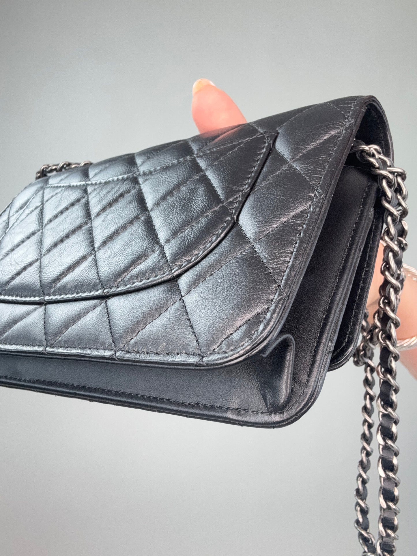 Chanel Lucky Charm 2.55 Wallet On Chain Black