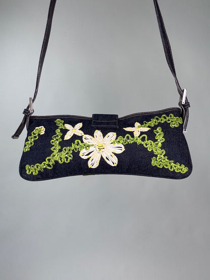 Fendi Floral Denim Mamma Baguette Bag