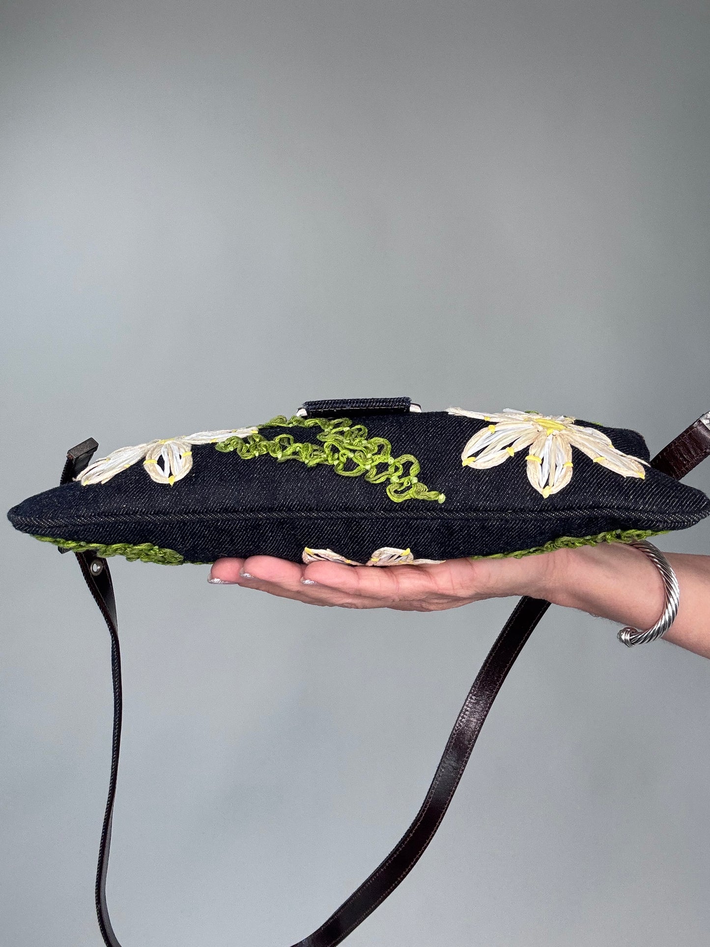 Fendi Floral Denim Mamma Baguette Bag