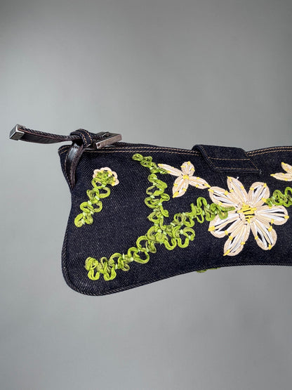 Fendi Floral Denim Mamma Baguette Bag