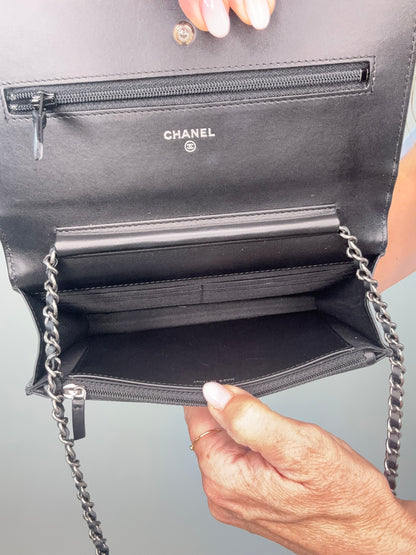 Chanel Lucky Charm 2.55 Wallet On Chain Black