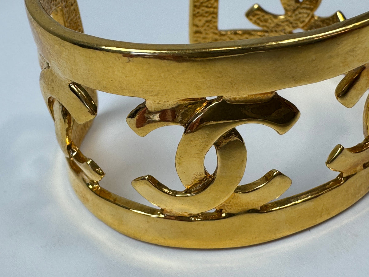 Chanel Vintage CC Openwork Cuff Bracelet — 1995