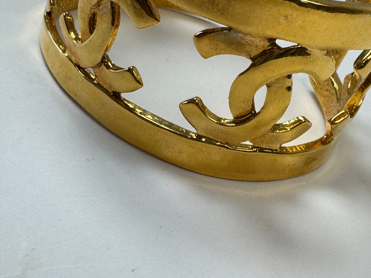 Chanel Vintage CC Openwork Cuff Bracelet — 1995