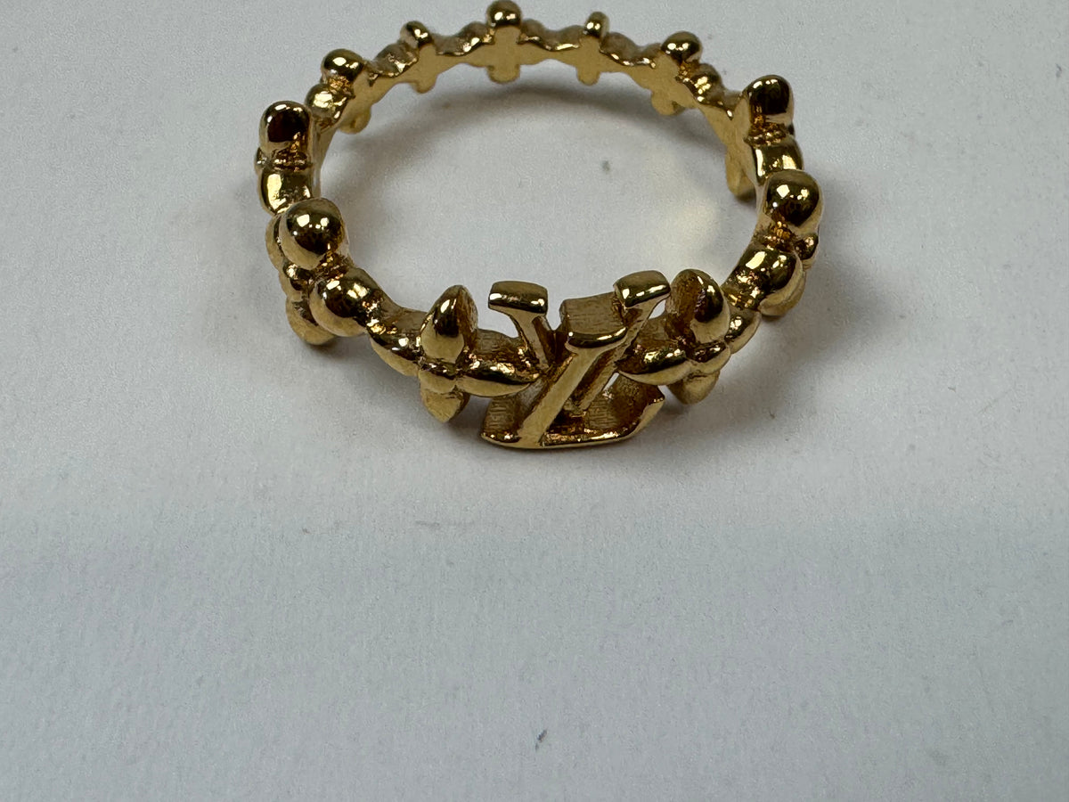 Louis Vuitton Flower Full Ring — Gold