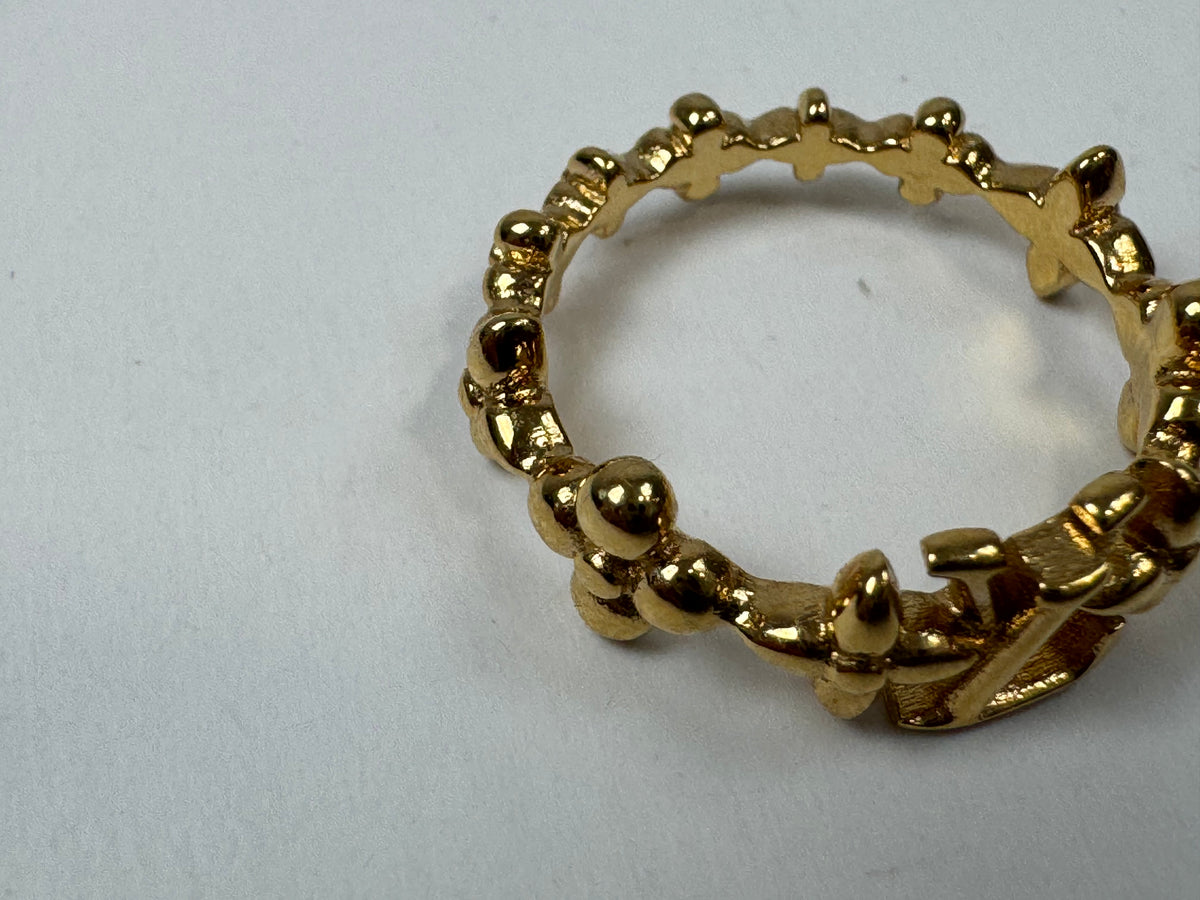 Louis Vuitton Flower Full Ring — Gold