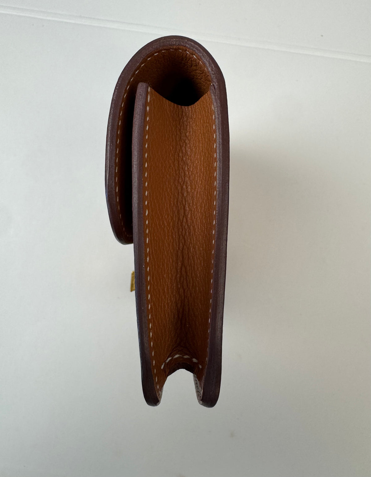 Hermès Constance Slim Belt Wallet — Gold Leather with Gold Hardware
