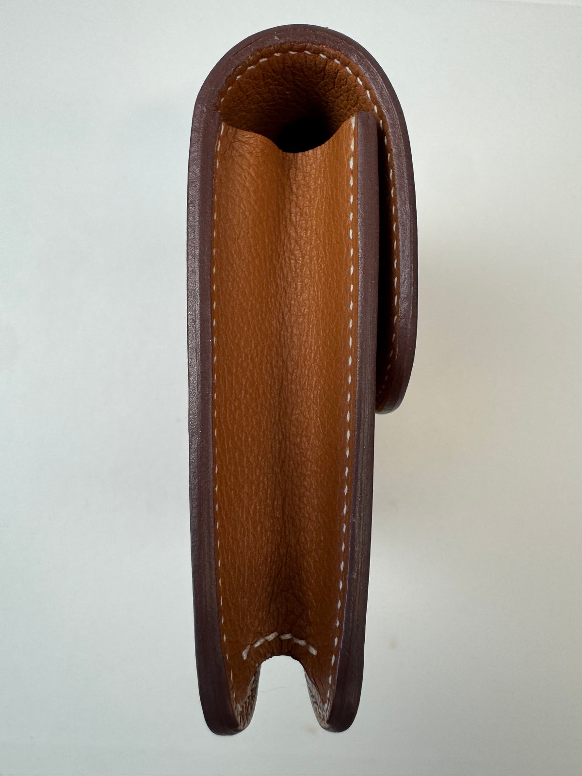 Hermès Constance Slim Belt Wallet — Gold Leather with Gold Hardware