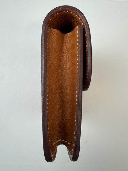 Hermès Constance Slim Belt Wallet — Gold Leather with Gold Hardware