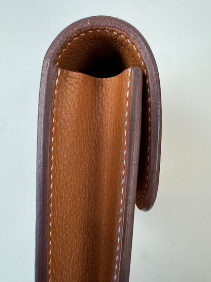 Hermès Constance Slim Belt Wallet — Gold Leather with Gold Hardware