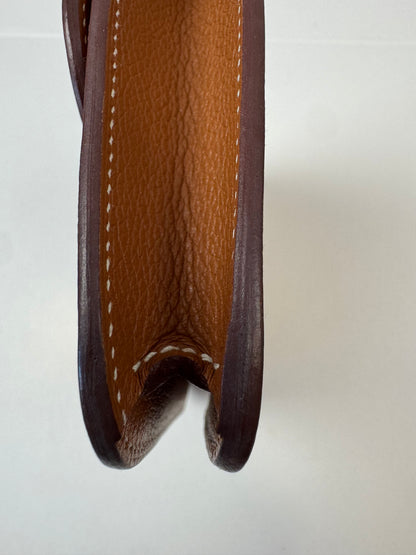 Hermès Constance Slim Belt Wallet — Gold Leather with Gold Hardware